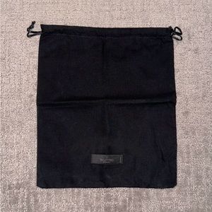 Valentino Garavani Black Dust Shoe Cover Cloth Drawstring Bag